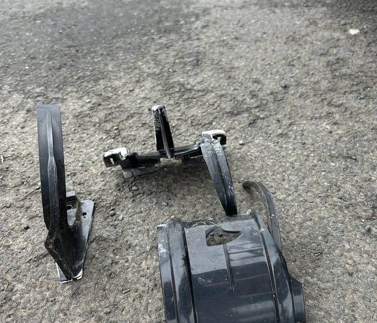 image of broken gutter parts