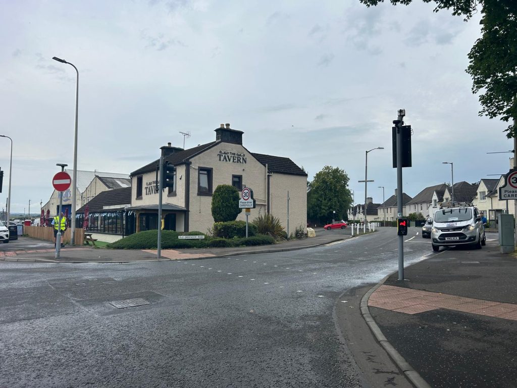 image is of the cross roads at Inchinnan